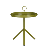 Aston Side Table with Removable Tray - H40 x Ø31 cm - Metal - Dark Green