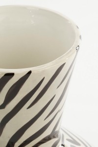 Stratt Vase - H38 x Ø21 cm - Ceramic - Black, White