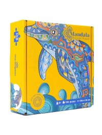 Logic Giochi Mandala Wooden Jigsaw Puzzle Dolphin/Dolphin, 28.4x26 cm