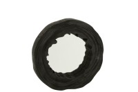 J-Line Irregular Paulownia mirror - wood - black - L