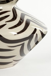 Stratt Vase - H38 x Ø21 cm - Ceramic - Black, White