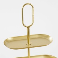 Rama Etagere 2 Layers - L38 x W17 x H37 cm - Metal - Gold