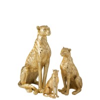 J-Line Luipaard Staand Polyresin Goudkleurig Large