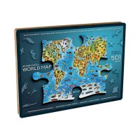 Wooden Jigsaw Puzzle World Map in color, Eco Wood Art, 3038, 55x39x0.5cm