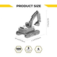 Metal Time 3D Metal Building Kit, Tireless Digger, MT043, 13.5x11.5x7cm