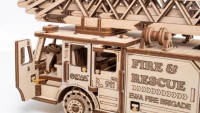 Eco Wood Art Mechanical Puzzle Firetruck, 1409, 37.8x9.8x12.2cm