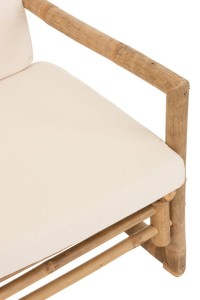 J-Line Rattan sofa - 2 people - bamboo/textile - natural