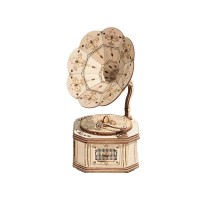 Robotime, 3D Houten Puzzel Grammofoonspeler, TG408, 11,2x10,2x18,5cm