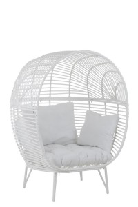 J-Line lounge chair Oval - steel - white