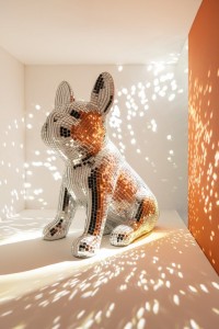 J -Line Decoration Bulldog Mirror - resin - Silver