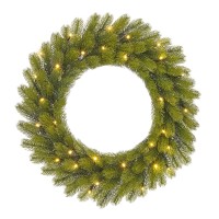Nagoya Kerstkrans met LED Verlichting - H12 x Ø60 cm - Groen
