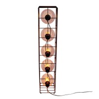Glass-standing lamp "Cesta" floor lamp made of black metal wire and tinted glass, with E27 socket, 95 cm high, for dining room, living room, hallway or office,
