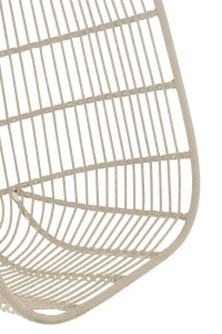 J-line hanging chair+cushion Egga metal/cord gray