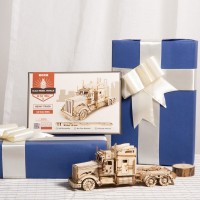 Wooden Puzzle 3D Heavy Truck, Robotime, MC502, 22.4x7.3x10 cm