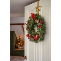 Harvey Kerstkrans met Dennenappels - H11 x Ø40 cm - Rood