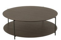 J-Line Coffee Table Round MDF/Metal Dark Brown Large