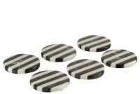 J-Line Marble coaster - stone - white/black - 6x