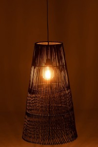 J-Line Alix hanging lamp - wood - brown