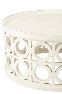 J-Line Coffee Table Carved Spruce/MDF White