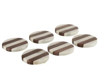 J-Line Marble coaster - stone - white/brown - 6x