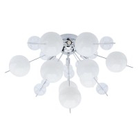 Ceiling lamp "explosion" white made of metal and glass, G9 versions, ceiling lamp for dining room, living room, hallway or office, Ø57 cm