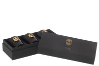 J-Line Box of 3 Scented Candles Skull Nuit Noir 16 Hours