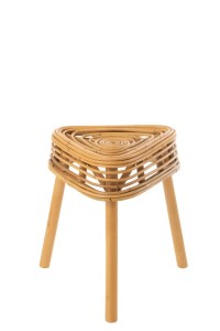 J-Line Stool Triangle Rattan Natural