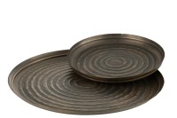 J-Line plateau Round Classic - iron - bronze - large