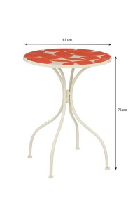 Bologna Bistro table - H76 x Ø61 cm - Metal - Red