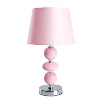 Ceramic table lamp "Araga" 36 cm high, table lamp made of metal, ceramic, with text blades, pink, with E14 socket, lighting for dining room, living room, hallway or office,