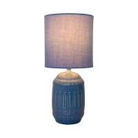 Ceramic table lamp "Erida", table lamp made of ceramic, light blue, with E14 socket, for dining room, living room, hallway or office, table lights inside