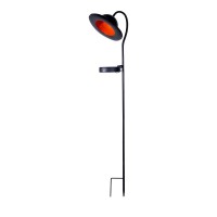 LED solar lamp "Bowler" with a skewer for the garden and terrace made of metal and plastic in black, with firmly built -in LEDs, solar lamp for the garden 86 cm high