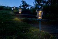 8 Set LED decoration solar light, for outside, made of metal and plastic in steel-blank, integrated LED