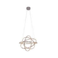 LED pendant lamp "Cosmos" metal and plastic in chrome, Ø60 cm, with firmly built -in LEDs, lighting for living room, dining room or office.