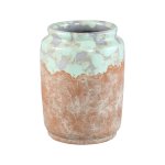 Breffni Blue Round Terra Pot Glazed Top M