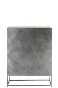 J-Line Cupboard Shanil 2 Doors Wood/Iron Natural/Grey