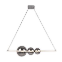 LED hanglamp Chrome "NOVA" gemaakt van chroom -gekleurd metaal, plastic en rookglas, met stevig ingebouwde LED's, ca.