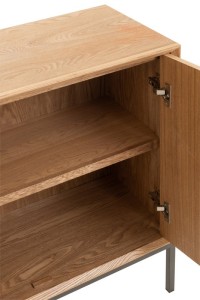 J-Line cabinet on legs - 2 doors - wood/metal - natural
