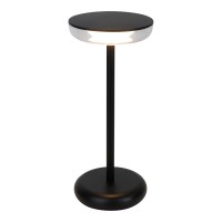 Cordless tablet light "Pasi" for outside and inside, made of metal and plastic in black, dimmable, with touch and memory function, approx. 26 cm high