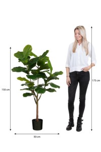 Ficus Lyrata artificial plant in pot - H150 x Ø50 cm - Green