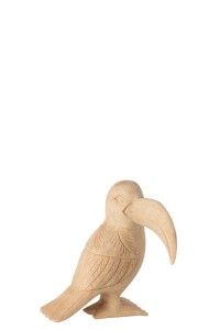 J-Line Toucan decoration - wood - natural - S