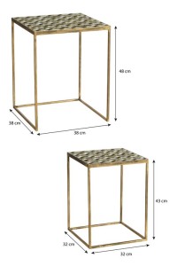 Alanza side table outside - Set of 2 - L38 x B38 x H48 cm - Metal - Green