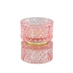Asiya Pink Glass Tealight Gold Middle
