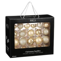 Kerstballen Set - 42 Stuks - Ø7 cm - Glas - Champagne