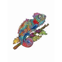 Logica Giochi Mandala Houten Legpuzzel Kameleon/Chameleon, LG2815, 27,6x28,5cm