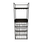 Arto Wine Rack Dark Grey Base Brown Marble