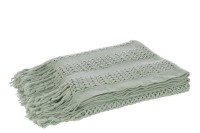 J-Line Plaid knitted - polyester - light green - 160 x 130 cm