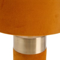 Tischleuchte "BORDO" 32cm hoch aus Metall und Velours in Gold und Braun, mit E14-Fassung, Lampe für Esszimmer, Wohnzimmer, Diele oder Büro