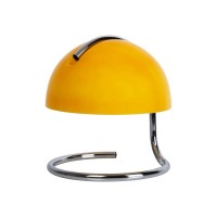 Table lamp "Burano" yellow, approx. 25 cm high, Ø 23.5 cm, made of chrome -colored metal and yellow glass, E27.