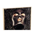 Melani Glass Art Wall Picture Shimmer Gold Woman